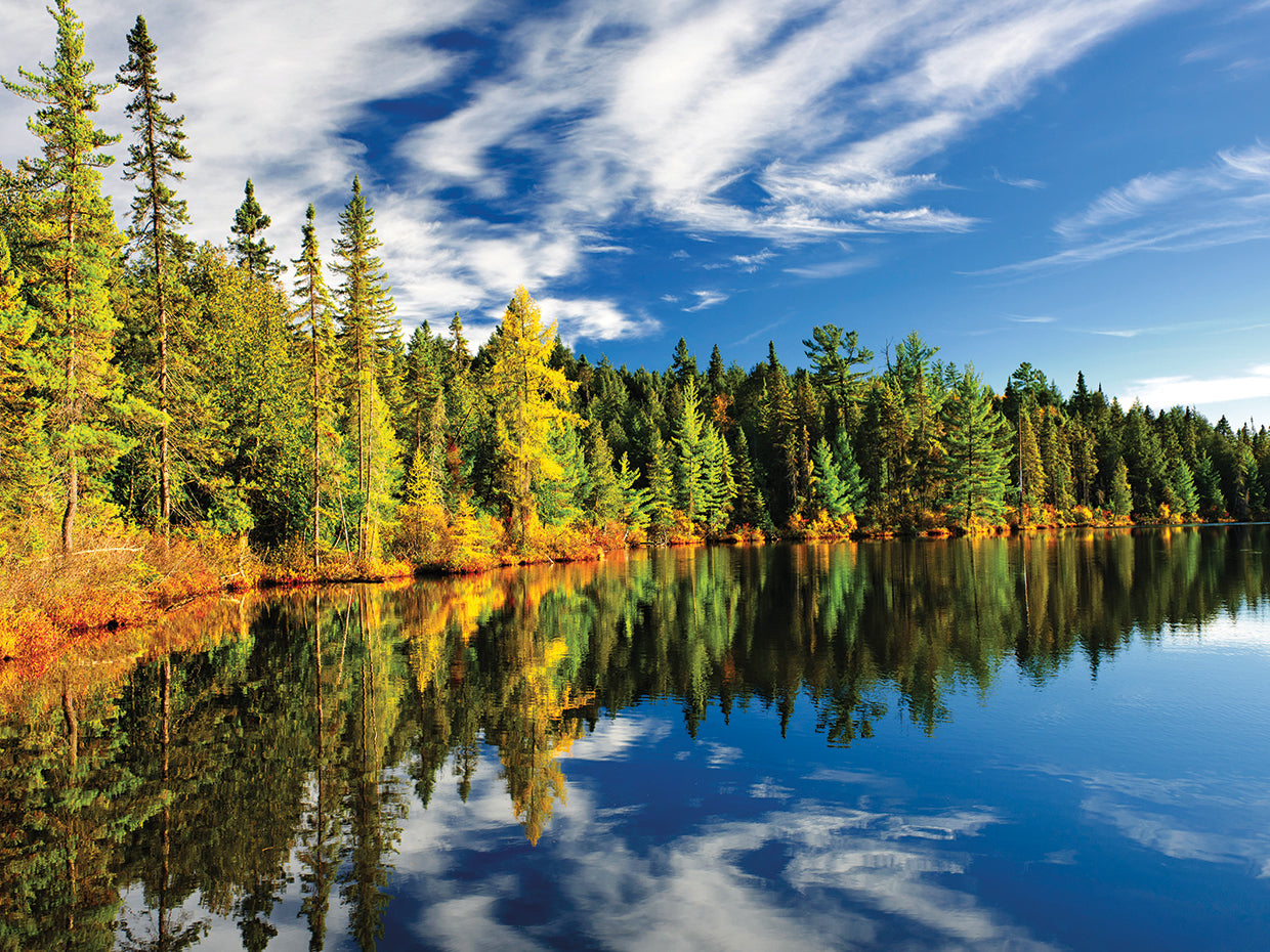 CALM LAKE Made in Canada 24x36” Canadian Rockies Road Framed Canvas - Save  27%