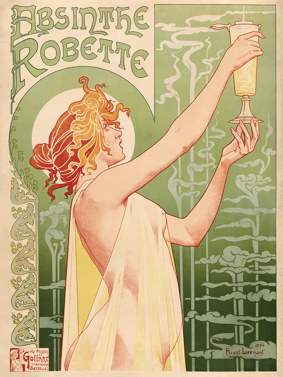 ARTCANVAS Absinthe Robette good 1896 Canvas Art Print by Henri Privat Livemont