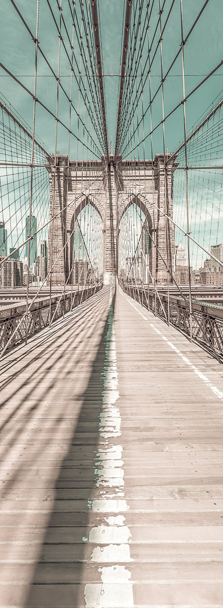 NYC Brooklyn Bridge Panorama | urban vintage style