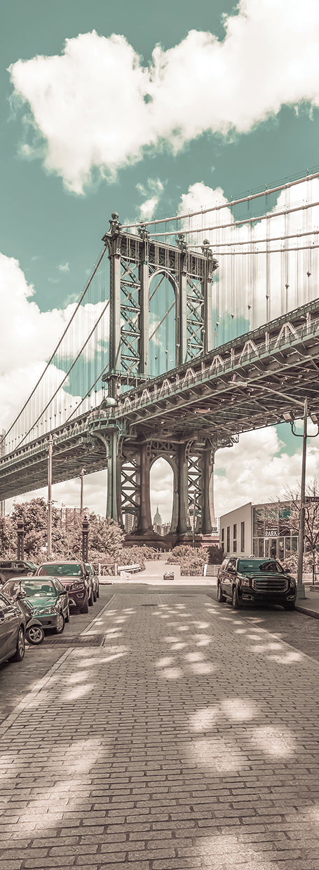 NYC Manhattan Bridge Panorama | urban vintage style