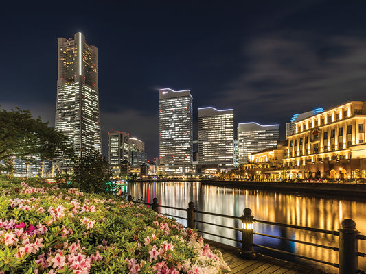 Idyllic Yokohama skyline at night