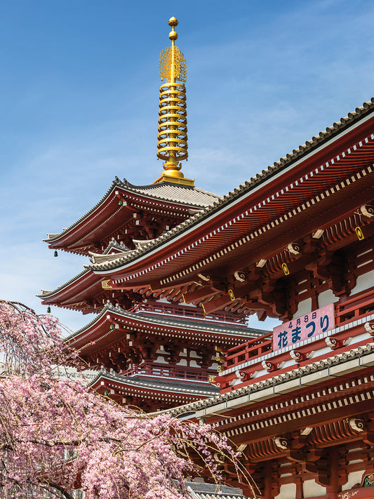 Picturesque Pagoda and Hozomon Gate of the Senso-ji temple in Tokyo