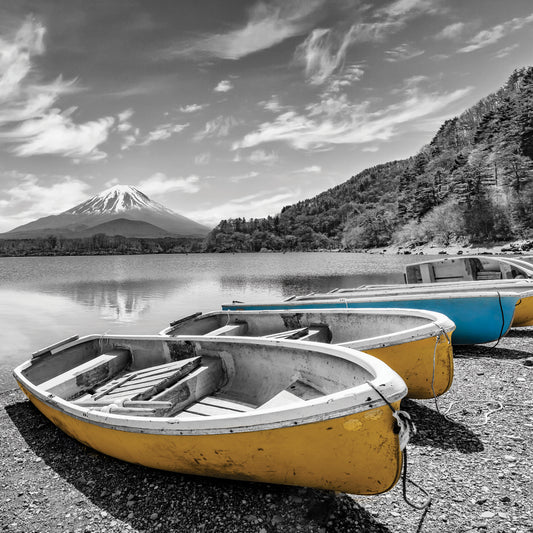 Picturesque Lake Shoji with Mount Fuji | colorkey