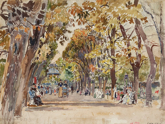 Public garden in Paris, in 1899 (1899)