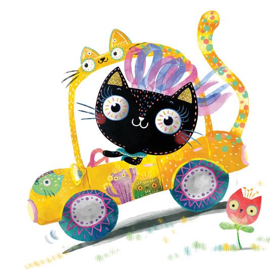 Linda In A Cat Car